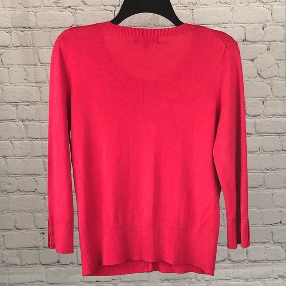 Express Pink Button Up Sweater Cardigan Top, Jewel Buttons, Size Medium - Picture 2 of 16
